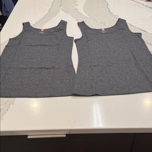 Lunya 2pc Charcoal Tank Tops Never Worn XL